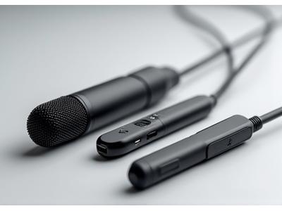 Microphone cravate et micro-canon pour smartphone, améliorant la qualité audio.