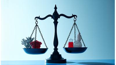 Une balance de la justice inclinée, représentant la limitation de responsabilité et les exclusions