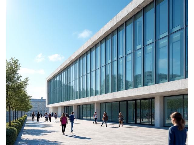 Extérieur moderne du bâtiment de l'école de journalisme à Marseille