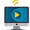 Icône Ordinateur avec lecture vidéo