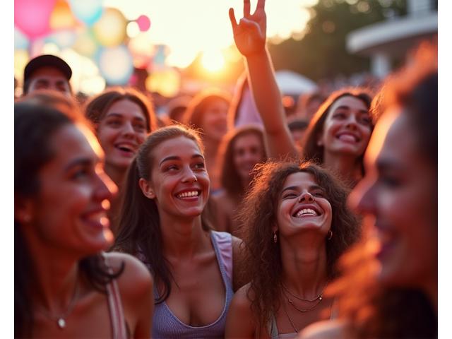 Scène d'un festival de musique en plein air à Marseille, avec le public diversifié.