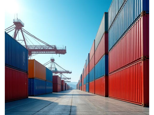 Conteneurs empilés au Grand Port Maritime de Marseille, symbolisant l'économie locale.