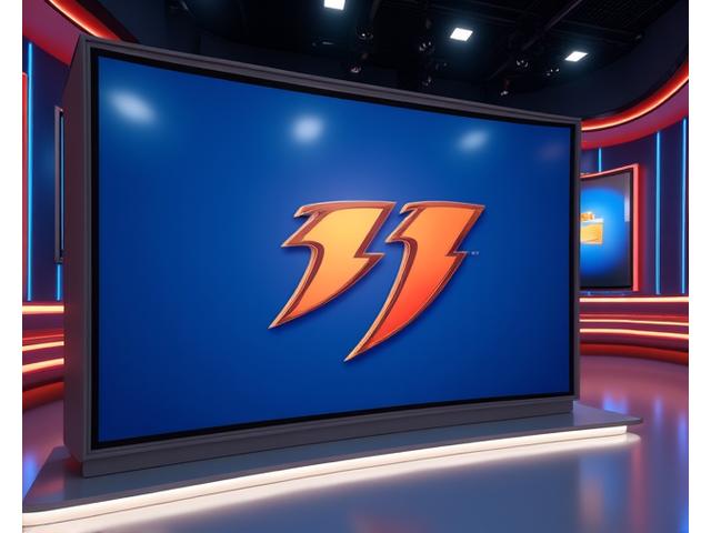 Logo stylisé d'un grand média sportif national français, comme L'Équipe ou RMC Sport, sur un écran de télévision ou une bannière numérique, symbolisant les débouchés dans les médias nationaux.