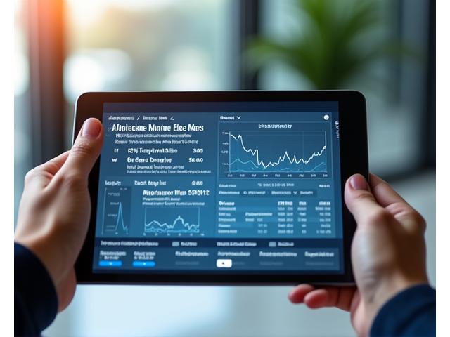 Tablette affichant plusieurs variantes de titres journalistiques et statistiques d'engagement